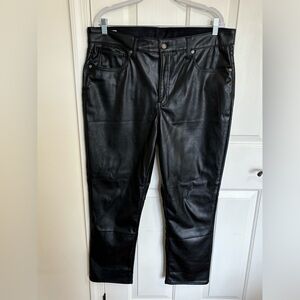 GAP faux black leather women’s vintage slim high rise pants. Size 18 / 34.